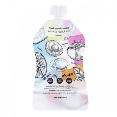 Akuku maišeliai maisteliui daugkartiniai 5 vnt 150ml A0056 6