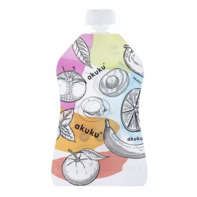 Akuku maišeliai maisteliui daugkartiniai 5 vnt 150ml A0056 Akuku maišeliai maisteliui daugkartiniai 5 vnt 150ml A0056
