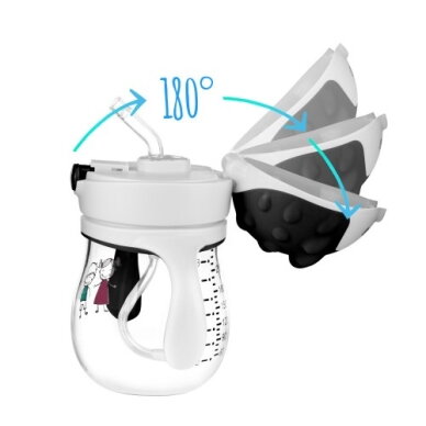 Akuku puodelis su šiaudeliu 250ml pilkas A0034 3 Akuku puodelis su šiaudeliu 250ml pilkas A0034 3