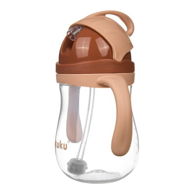 Akuku puodelis su šiaudeliu 280ml rudas A0729 1 Akuku puodelis su šiaudeliu 280ml rudas A0729 1