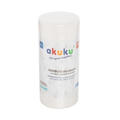 Akuku rankšluostis bambukinis ritinėlis 100vnt 18x25 A0687 Akuku rankšluostis bambukinis ritinėlis 100vnt 18x25 A0687
