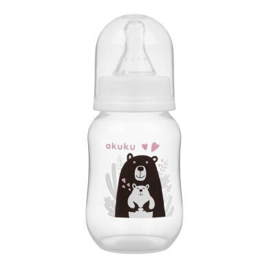 Akuku standartinis buteliukas 125ml nuo 0mėn juoda meška A0004 Akuku standartinis buteliukas 125ml nuo 0mėn juoda meška A0004