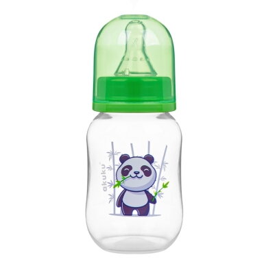 Akuku standartinis buteliukas  125ml nuo 0mėn žalias panda A0104