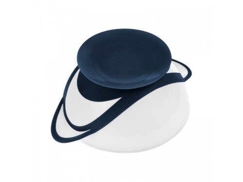 Akuku Suction bowl with spoon WHITENAVY BLUE A0503 2