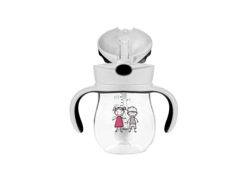Akuku Non spill training cup with weighted straw GREY A0034 1