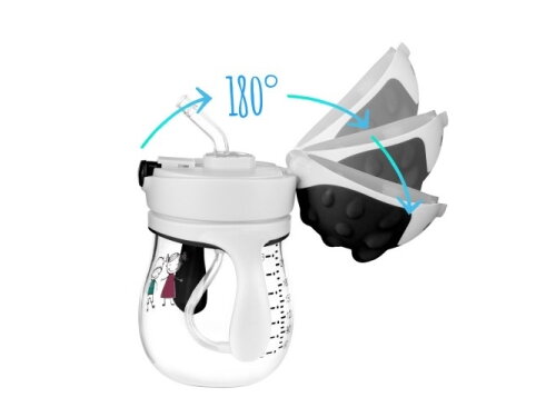 Akuku Non spill training cup with weighted straw GREY A0034 3