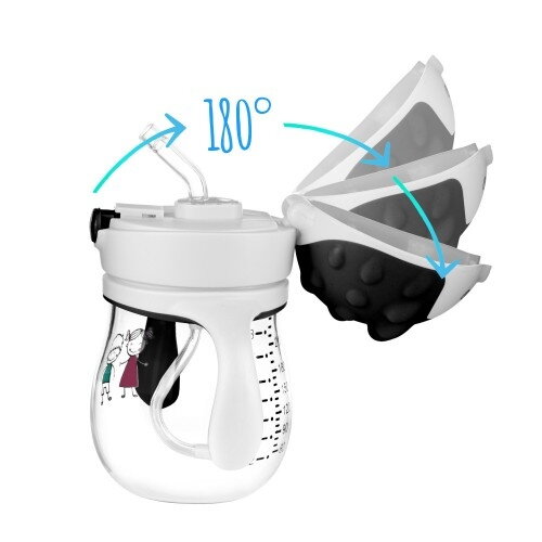 Akuku puodelis su šiaudeliu 250ml pilkas A0034 3 Akuku puodelis su šiaudeliu 250ml pilkas A0034 3
