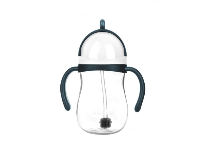 Akuku Non spill cup with weighted straw BLUEGREY A0166