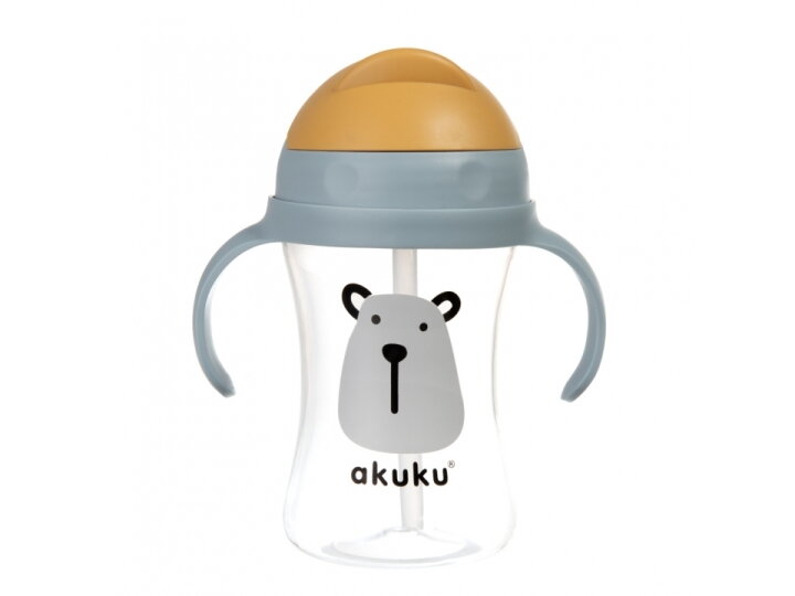 Akuku Cup with flip top straw 300ml BEAR A0203