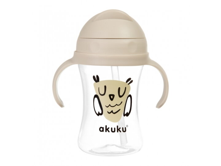 Akuku Cup with flip top straw 300ml OWL A0204