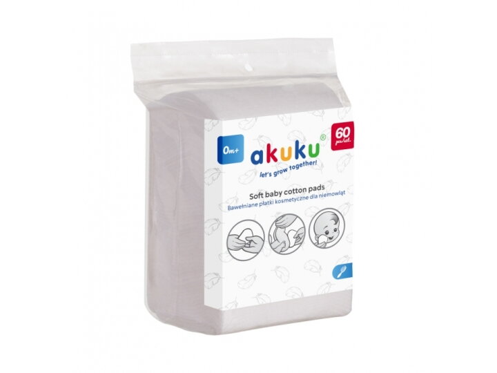 Akuku Soft baby cotton care pads 120pcs A0714
