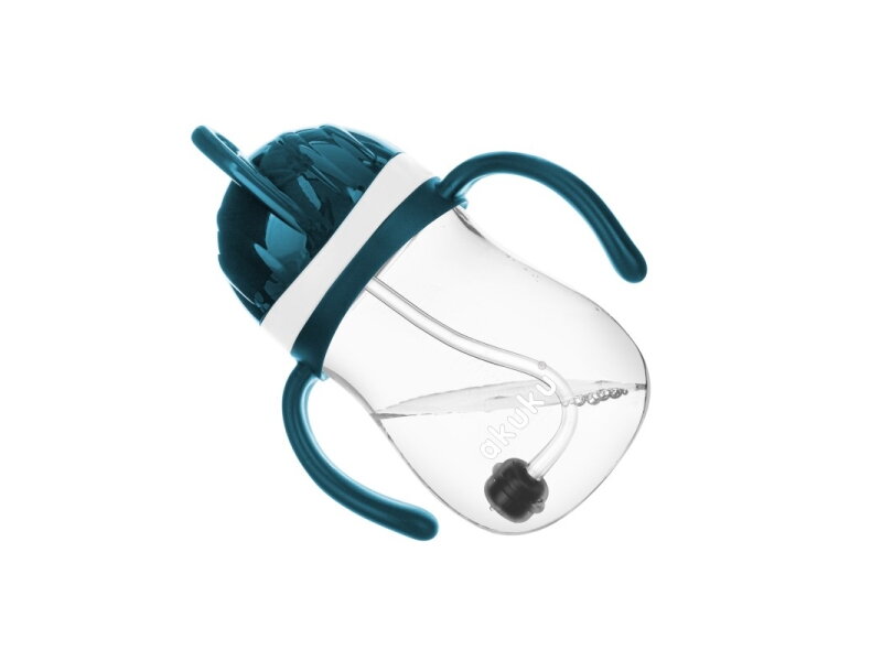 Akuku Non spill cup with weighted straw BLUEGREY A0166 1