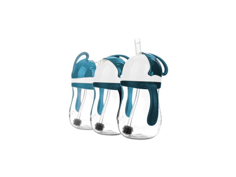 Akuku Non spill cup with weighted straw BLUEGREY A0166 2