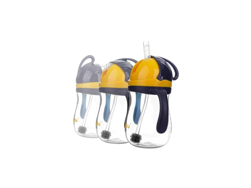 Akuku Non spill cup with weighted straw NAVY BLUEYELLOW A0165 2