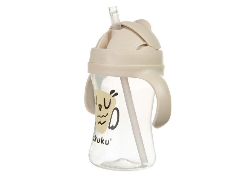 Akuku Cup with flip top straw 300ml OWL A0204 2