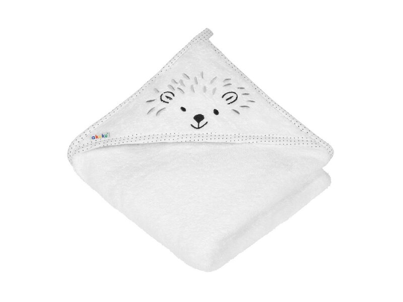 Akuku Baby hooded towel 100x100cm white A0661