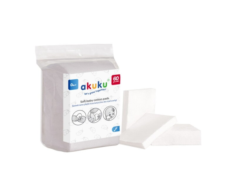 Akuku Soft baby cotton care pads 60pcs A0003 2