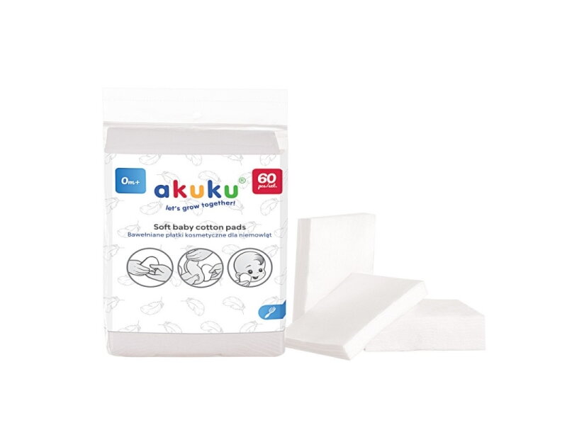 Akuku Soft baby cotton care pads 60pcs A0003 3
