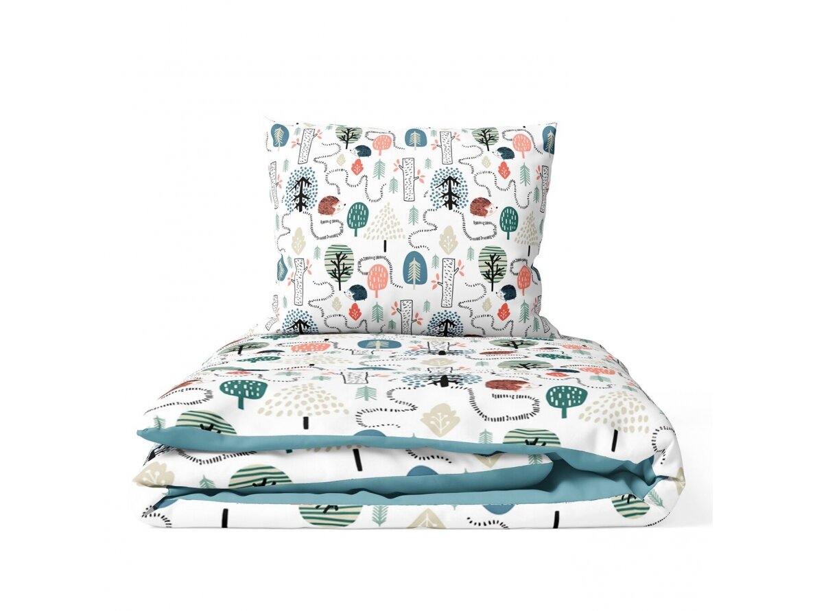 Ankras 2pcs bedding set 35/100 40/60 hedgehog path green