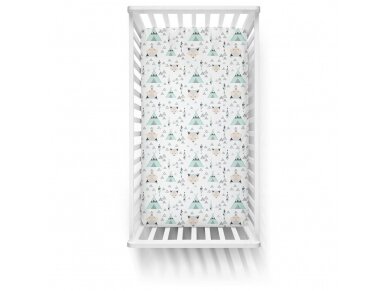 Ankras bed sheet with elastic band 120x60 fox mint 1