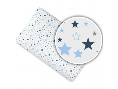 Ankras bed sheet with elastic band 120x60 blue stars white Ankras bed sheet with elastic band 120x60 blue stars white
