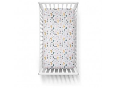 Ankras bed sheet with elastic band 120x60 forest cream 1 Ankras bed sheet with elastic band 120x60 forest cream 1