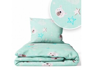 Ankras 2pcs bedding set 35/100 40/60 bear mint 1