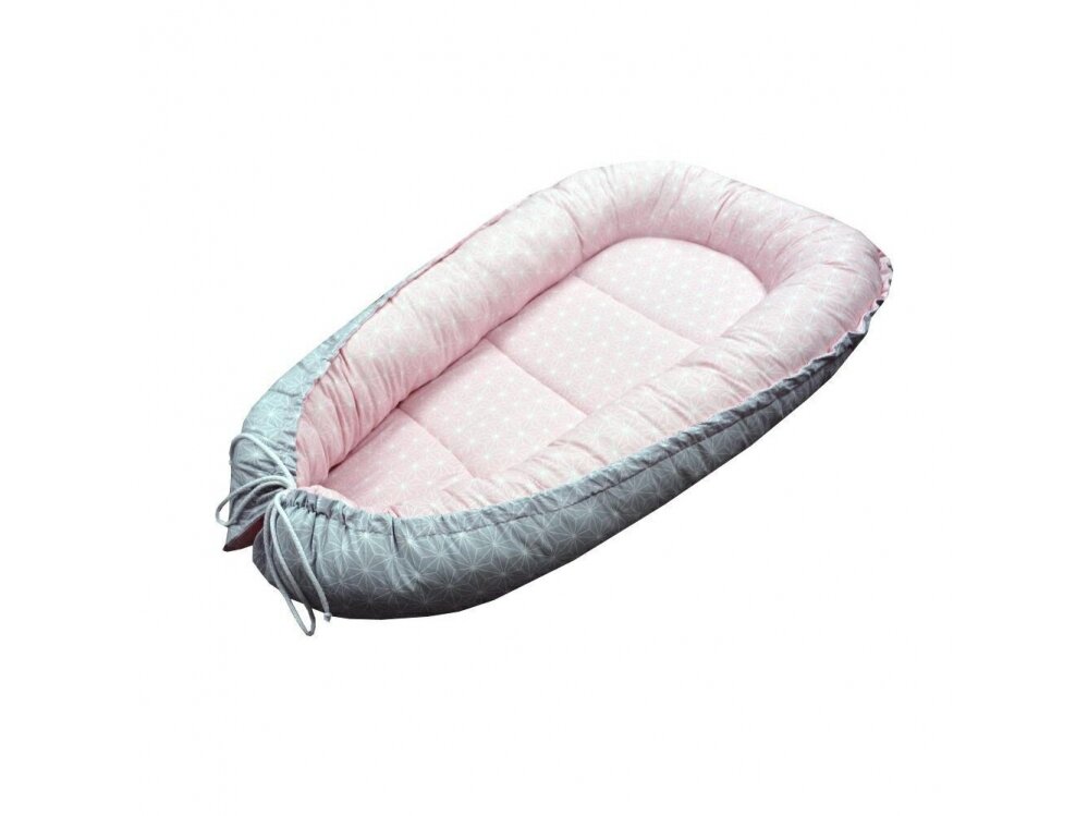 Ankras  baby nest cocoon double sided diamonds grey pink 1