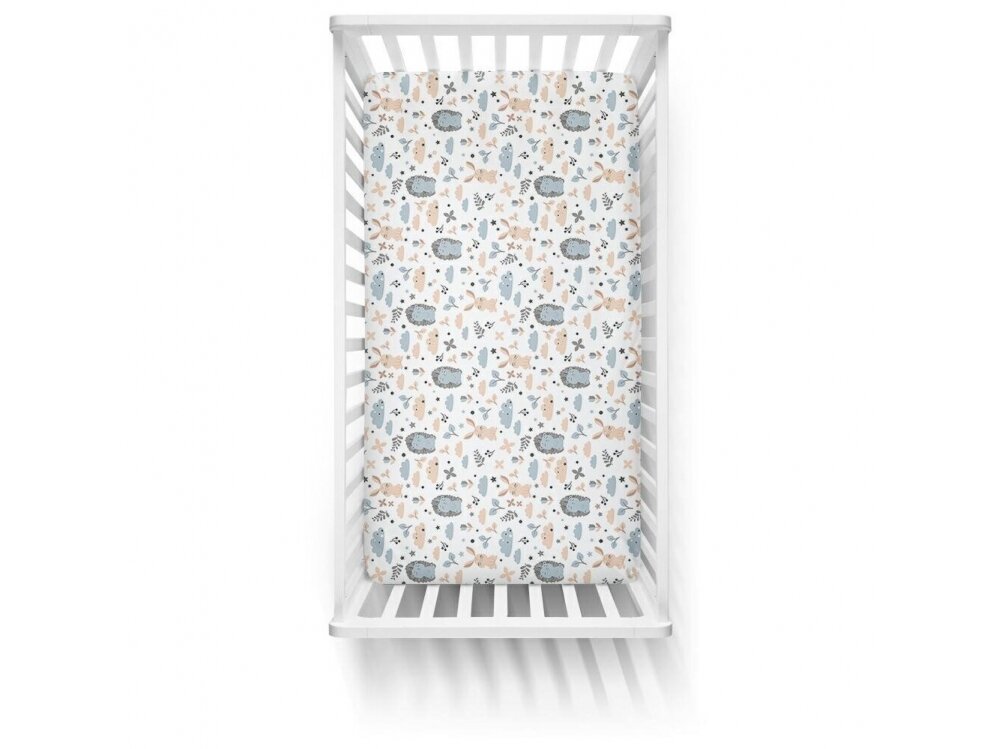 Ankras bed sheet with elastic band 120x60 hedgehog bunny