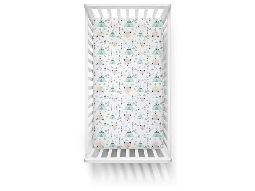 Ankras bed sheet with elastic band 120x60 fox mint 1 Ankras bed sheet with elastic band 120x60 fox mint 1