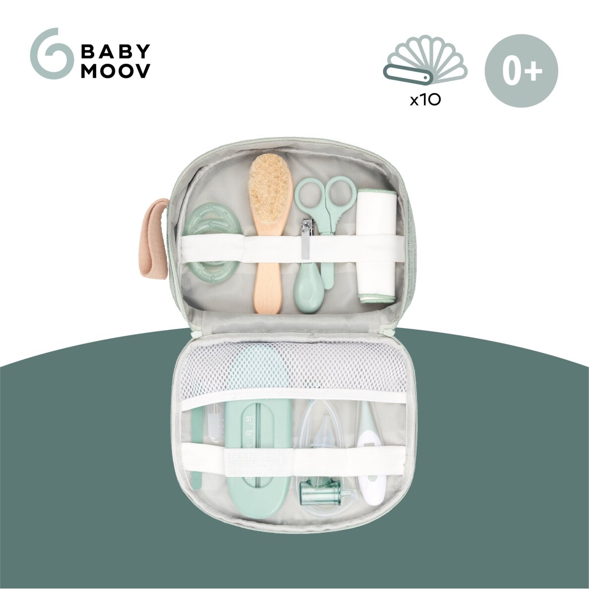 Babymoov kūdikio priežiūros rinkinys 10 aksesuarų Matcha A032007 2