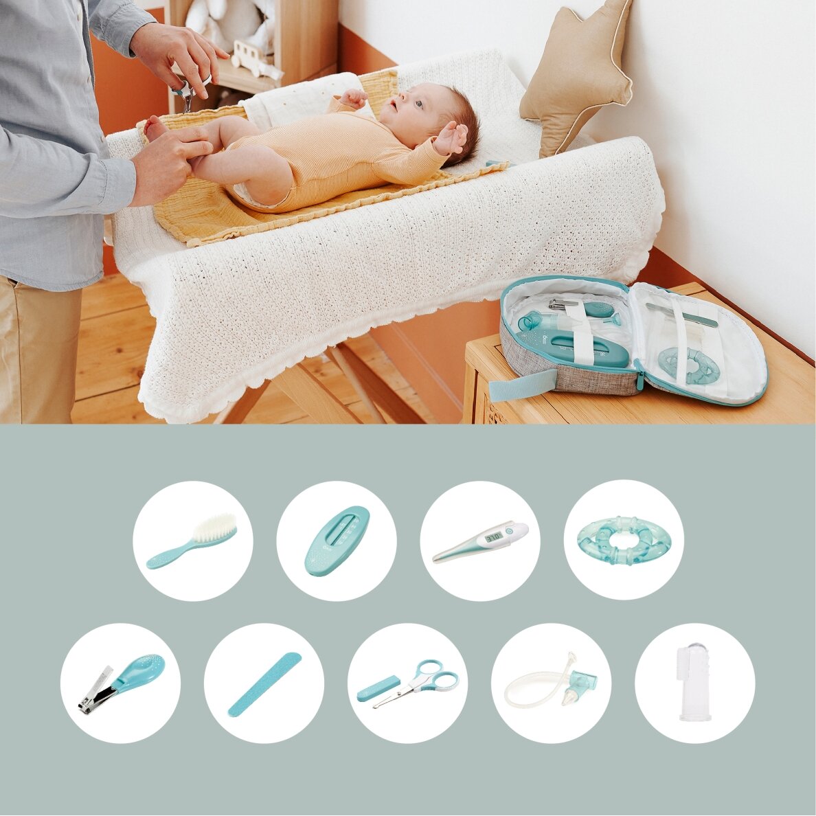 Babymoov kūdikio priežiūros rinkinys 9 aksesuarai Aqua A032002 2 Babymoov kūdikio priežiūros rinkinys 9 aksesuarai Aqua A032002 2
