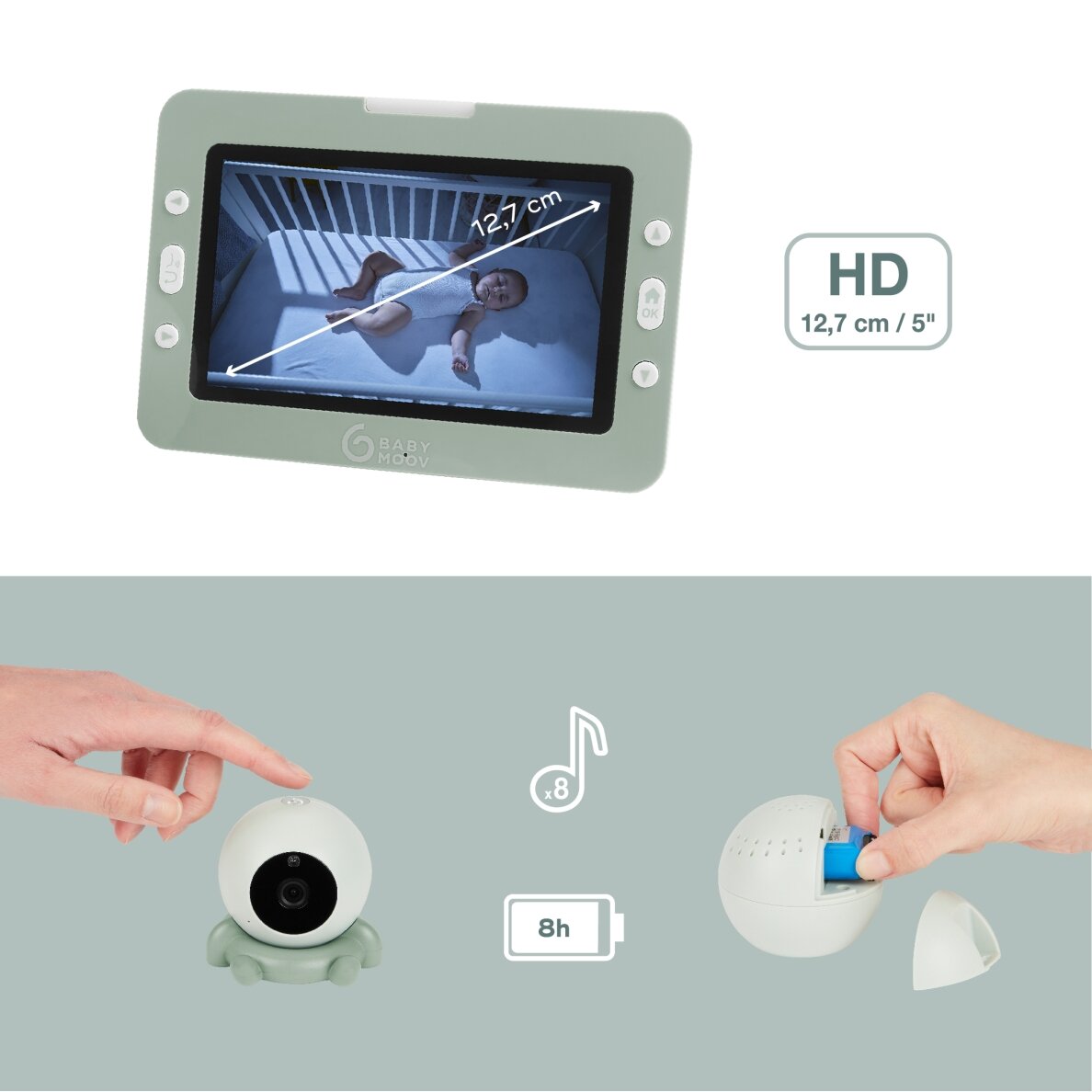 Babymoov mobili video auklė kūdikiui 5’’ YOO Go + HD A014433 1 Babymoov mobili video auklė kūdikiui 5’’ YOO Go + HD A014433 1