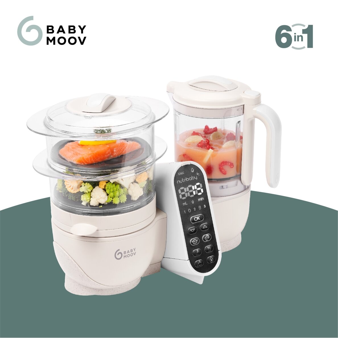 Babymoov trintuvas garintuvas Nutribaby + 6/1 kreminis A001135 1 Babymoov trintuvas garintuvas Nutribaby + 6/1 kreminis A001135 1
