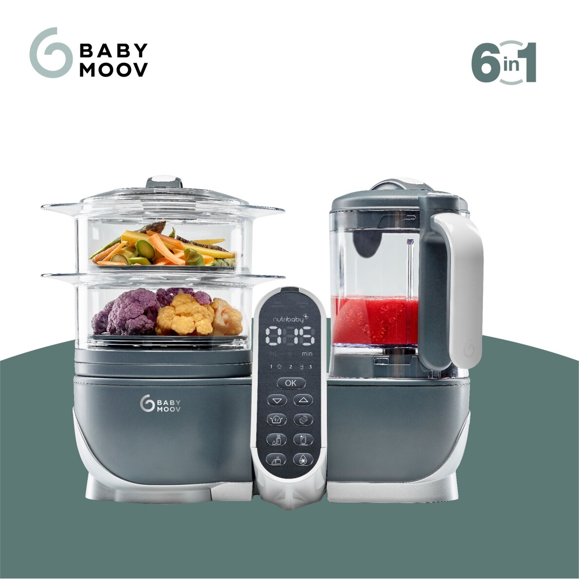 Babymoov trintuvas garintuvas Nutribaby + 6/1 pilkas A001124 1 Babymoov trintuvas garintuvas Nutribaby + 6/1 pilkas A001124 1