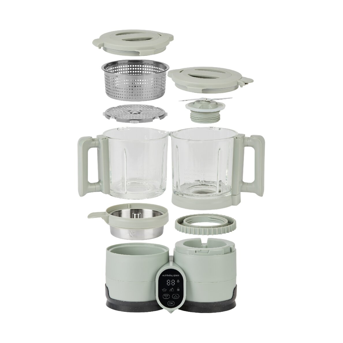 Babymoov trintuvas garintuvas Nutribaby stiklinis žalias A001138 2 Babymoov trintuvas garintuvas Nutribaby stiklinis žalias A001138 2