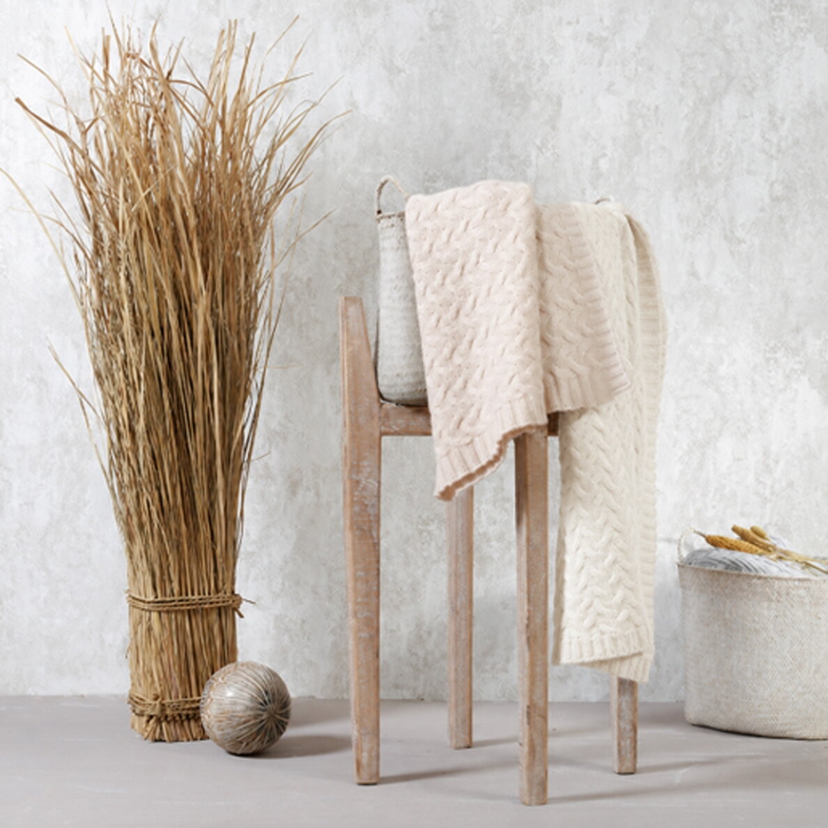 Babyono pledas merino vilnos šviesiai Baltas 1648/03 2
