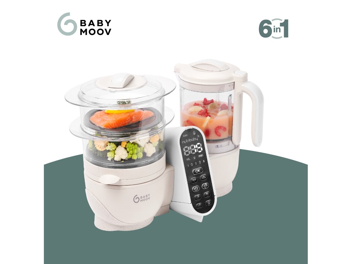 Babymoov Nutribaby + 6-in-1 multi-purpose baby food processor - Mineral Beige A001135 1 Babymoov Nutribaby + 6-in-1 multi-purpose baby food processor - Mineral Beige A001135 1