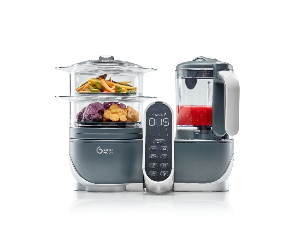 Babymoov Nutribaby + 6-in-1 multi-purpose baby food processor - Industrial Grey A001124 Babymoov Nutribaby + 6-in-1 multi-purpose baby food processor - Industrial Grey A001124