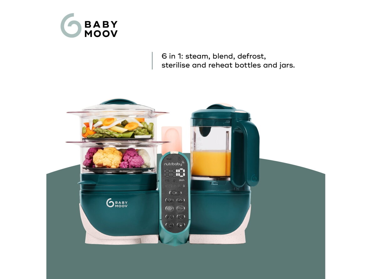 Babymoov Nutribaby + 6-in-1 multi-purpose baby food processor - Opal Green A001136 1 Babymoov Nutribaby + 6-in-1 multi-purpose baby food processor - Opal Green A001136 1