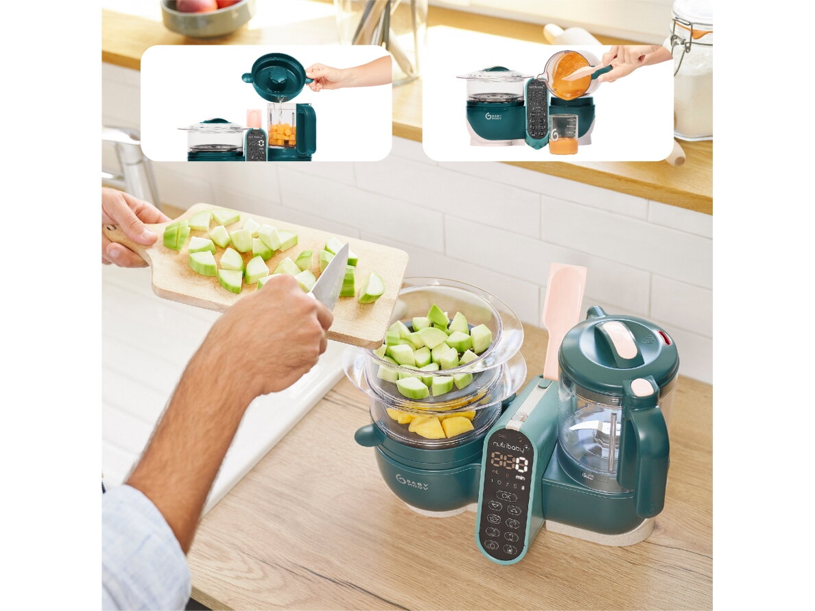 Babymoov Nutribaby + 6-in-1 multi-purpose baby food processor - Opal Green A001136 6