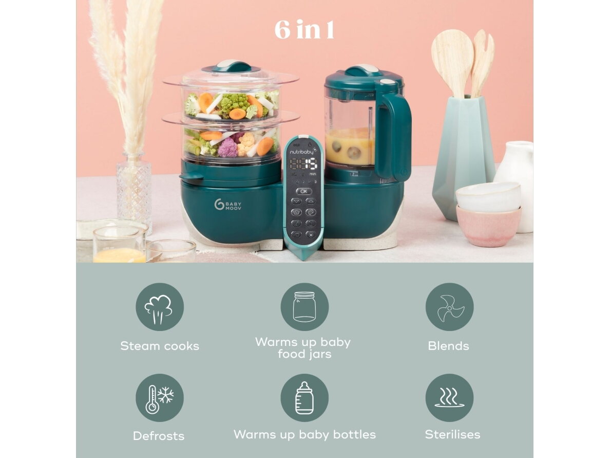 Babymoov Nutribaby + 6-in-1 multi-purpose baby food processor - Opal Green A001136 3 Babymoov Nutribaby + 6-in-1 multi-purpose baby food processor - Opal Green A001136 3