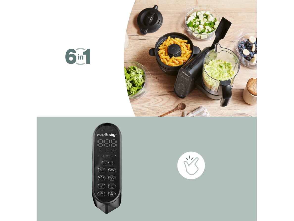 Babymoov Nutribaby + XL Large capacity multi-purpose food processor - Mineral Black A001140 1 Babymoov Nutribaby + XL Large capacity multi-purpose food processor - Mineral Black A001140 1