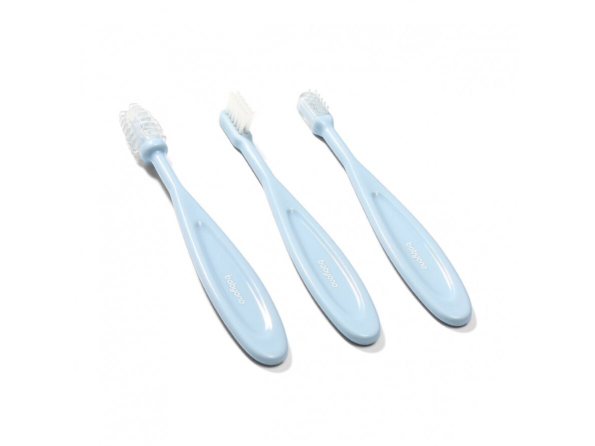 Babyono toothbrushes 3 pcs blue 550/01 Babyono toothbrushes 3 pcs blue 550/01