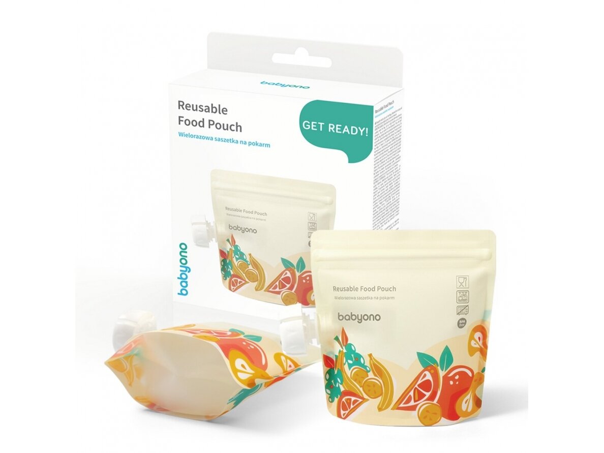 Babyono rusable food pouch 150ml 5pcs 1467 4 Babyono rusable food pouch 150ml 5pcs 1467 4