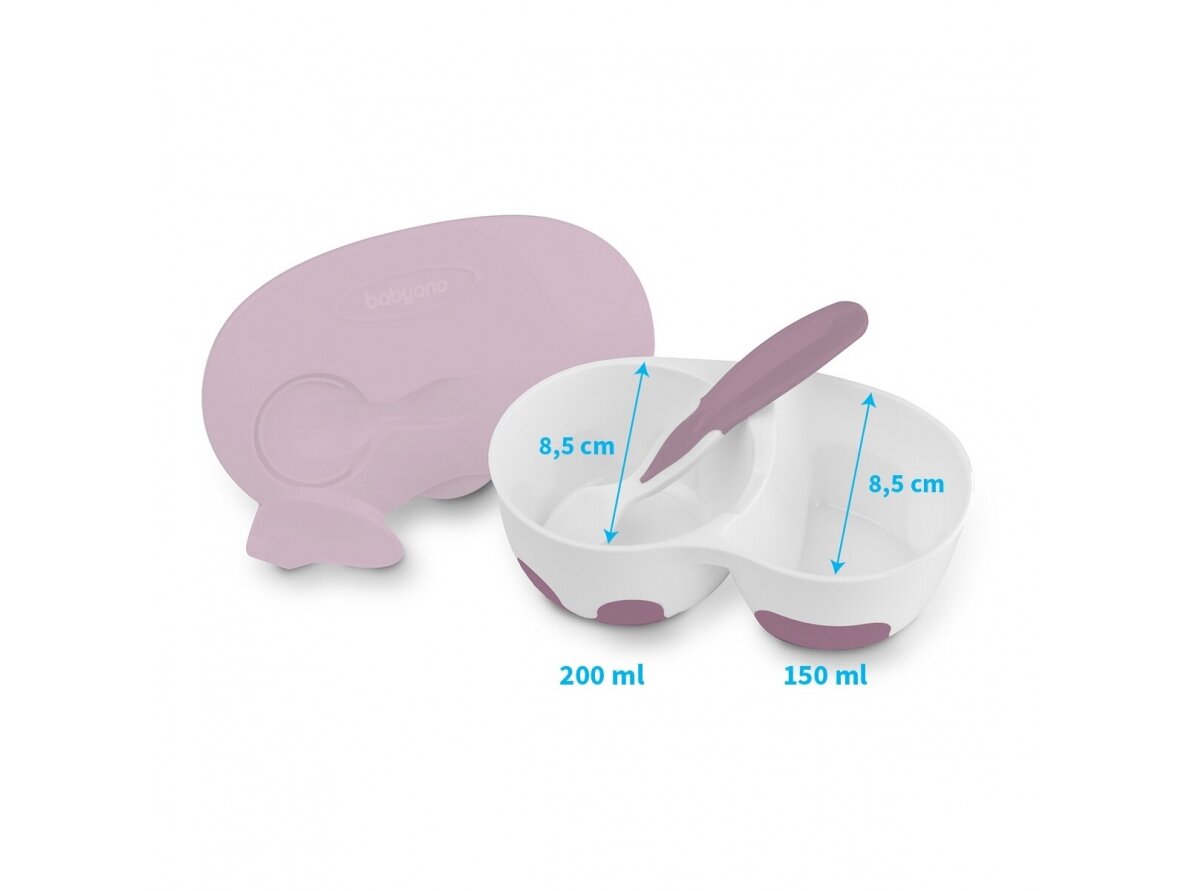 Two-chamber baby bowl with spoon 1067/02, pink 6 Two-chamber baby bowl with spoon 1067/02, pink 6