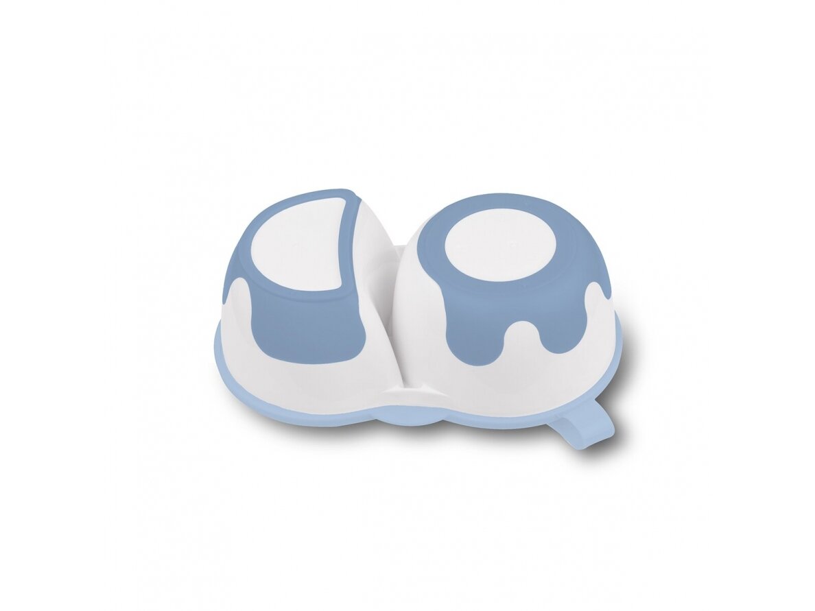 Two-chamber baby bowl with spoon 1067/01, blue 3
