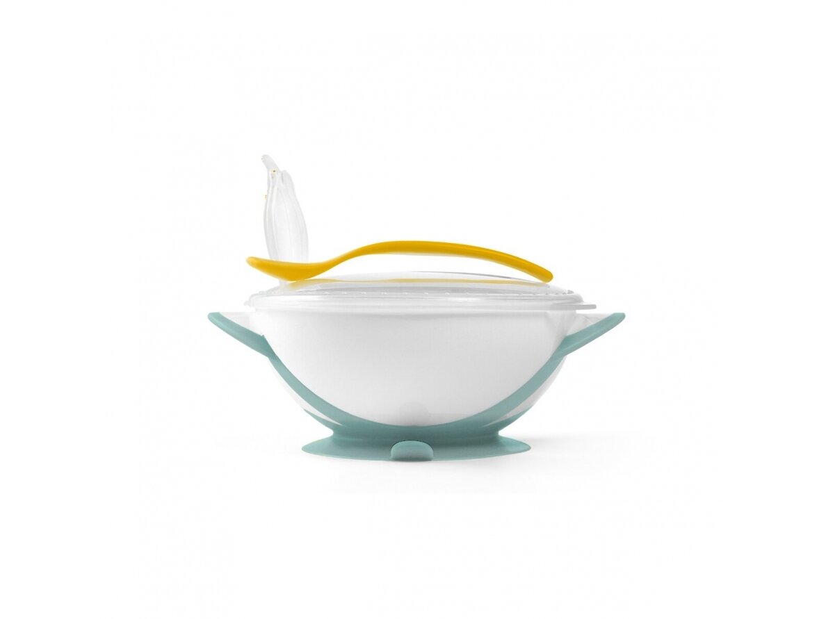 Baby suction bowl with spoon, yellow, 1063/03 1 Baby suction bowl with spoon, yellow, 1063/03 1