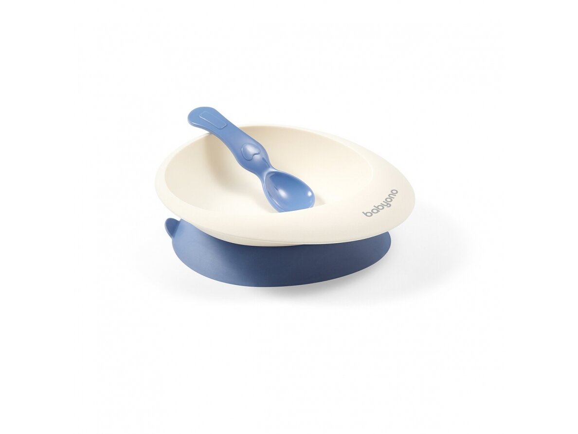 Baby suction bowl with spoon, blue, 1077 Baby suction bowl with spoon, blue, 1077