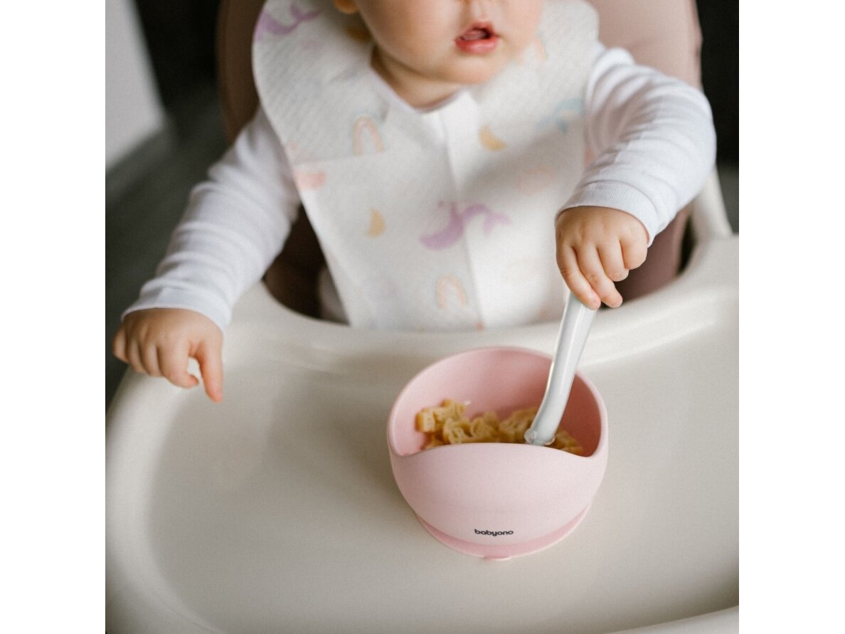 Babyono silicone suction bowl pink 1481/02 6 Babyono silicone suction bowl pink 1481/02 6